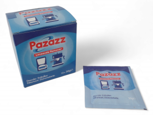 PAZAZZ Limescale Remover Descaler Descaling Powder For Espresso Coffee Machines - 10 Applications