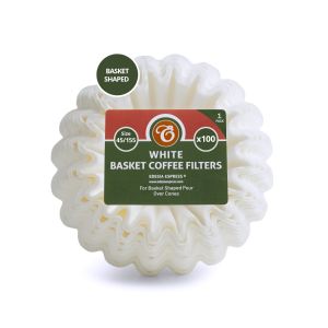 Size 45/155mm Basket Coffee Filter Papers White – compatible with Kalita Wave KWF-155