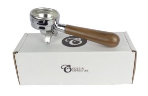 LA CIMBALI - Portafilter, 14g, 2 Spout - Walnut Handle