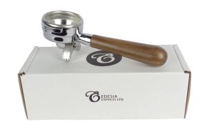 CONTI - Portafilter, 14g, 2 Spout - Walnut Handle