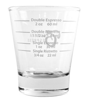White Lined Espresso Shot Glass Measure