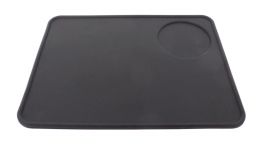 Black food grade silicone rubber corner tamping mat - Gaggia Classic size >